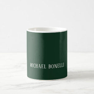 Klassisk Mörkgrön Elegant Serif Font Minimalistisk Kaffemugg