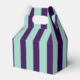 Klassisk mörklila och ljust turkosrandig taklist presentaskar