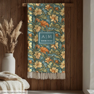 Klassisk Morris-inspirerad botanisk filt av pastel