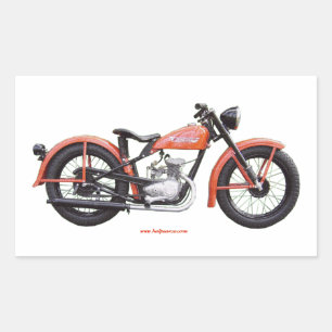 Klassisk motorcykel 125 HD_Texturized Rektangulärt Klistermärke