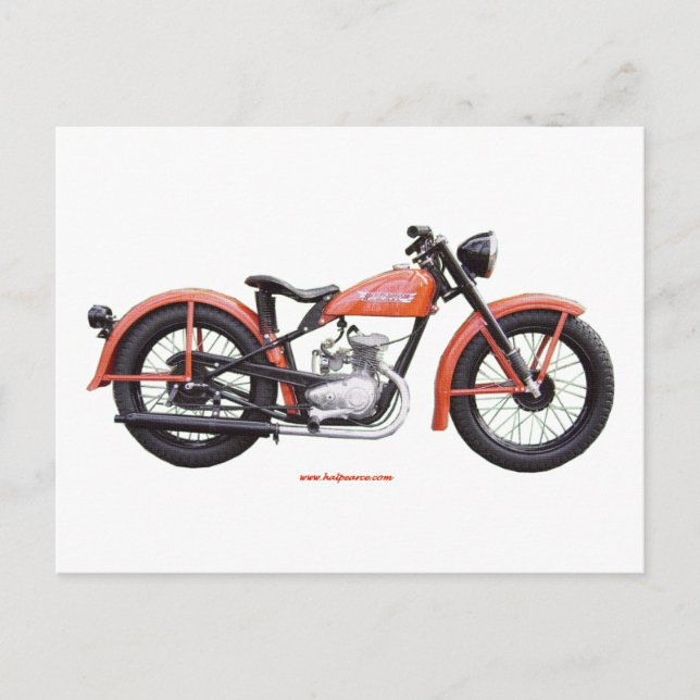 Klassisk motorcykel 125 HD_Texturized Vykort (Framsida)