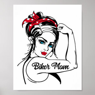 Klassisk motorcykel Biker Biker Mamma mormor, hust Poster