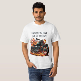 Klassisk motorcykel i Rörelse med flamma T Shirt