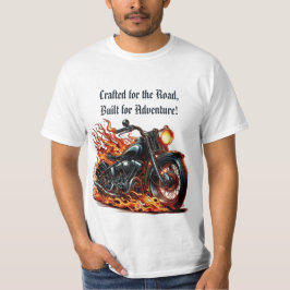 Klassisk motorcykel i Rörelse med flamma T Shirt