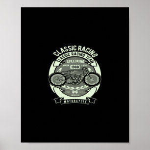 klassisk motorcykel i tävla poster