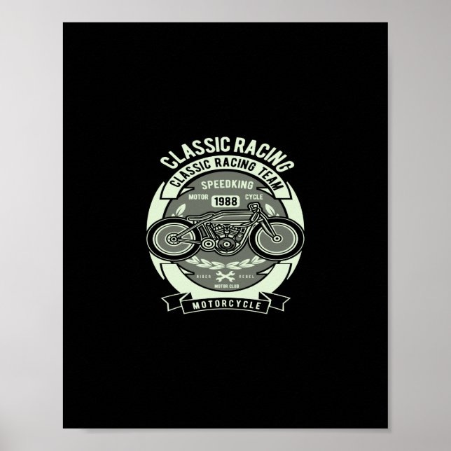 klassisk motorcykel i tävla poster (Framsidan)