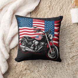 Klassisk motorcykel i tillägg till den amerikanska kudde