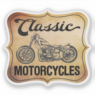 Klassisk motorcykel i vintage-stil klistermärken