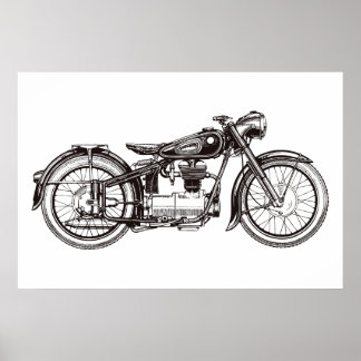Klassisk motorcykel III Poster