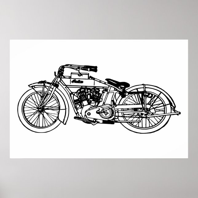 Klassisk motorcykel IV Poster (Framsidan)