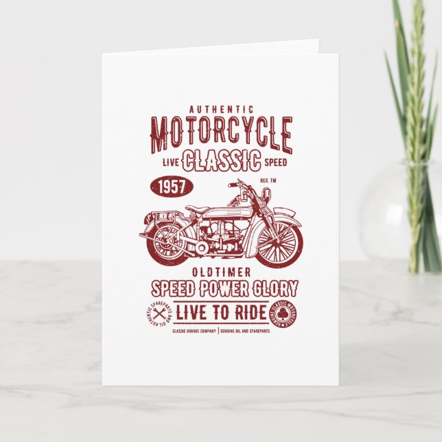 Klassisk motorcykel kort (Framsida)