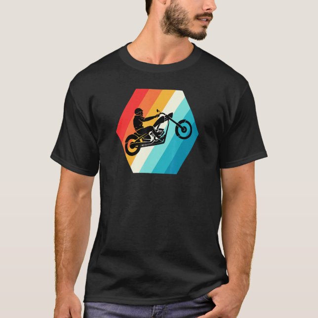 Klassisk motorcykel Retro Hexagon T Shirt (Framsida)