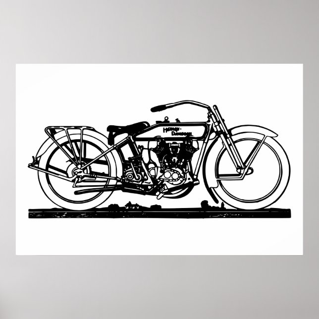 Klassisk motorcykel V Poster (Framsidan)