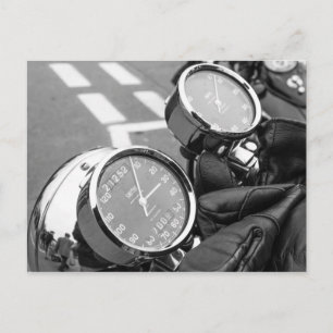Klassisk motorcykelhastighetsmätare vykort