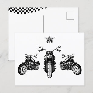 Klassisk motorcykelmekanik vykort