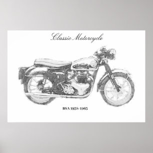 Klassisk motorcykeltryckning brittisk cykel poster