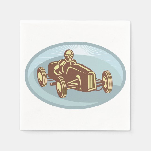 Klassisk motorsport Tävling i vintage Pappersservett (Framsidan)