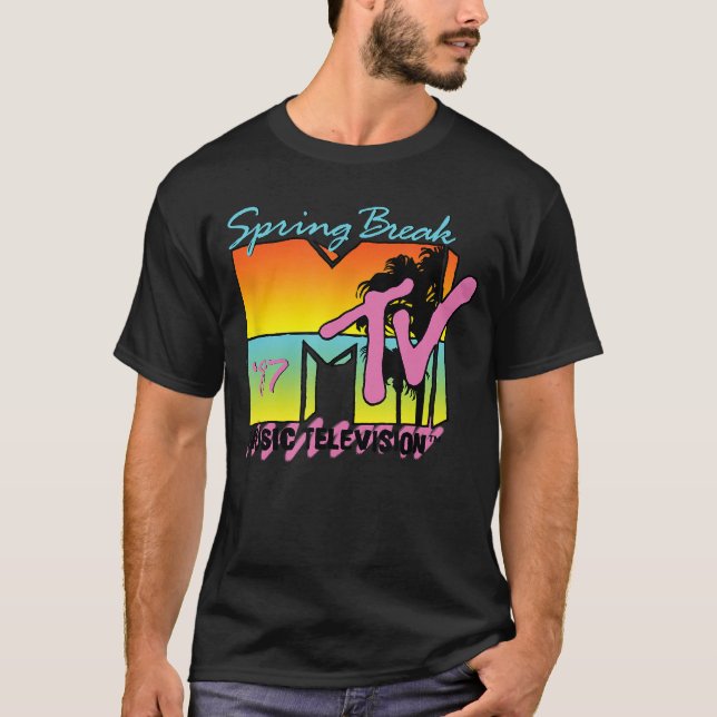 Klassisk MTV-logotyp Spring Break 87 T Shirt (Framsida)