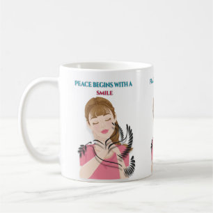 Klassisk mugg, 11 oz Peace Begins with a Smile Mug Kaffemugg
