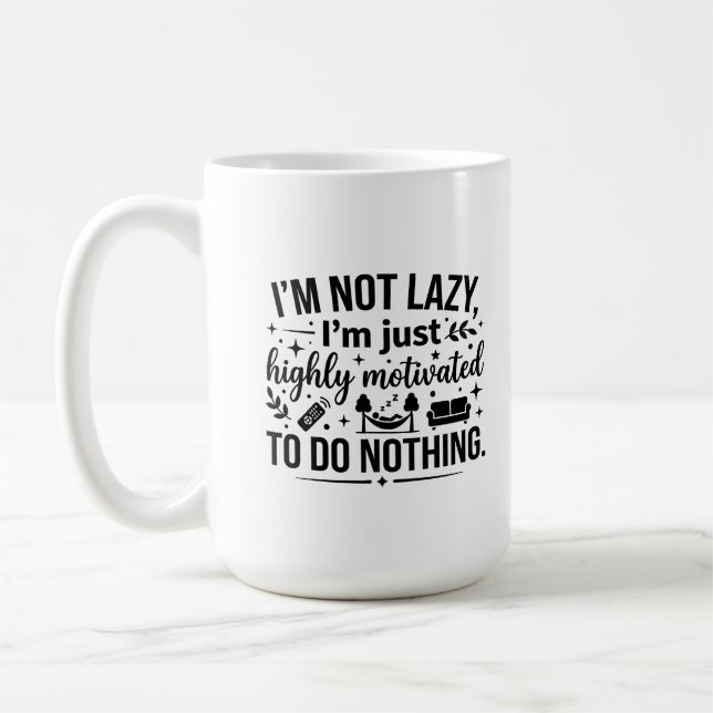 Klassisk mugg 15 oz Lazy Motivation Isolator (Vänster)