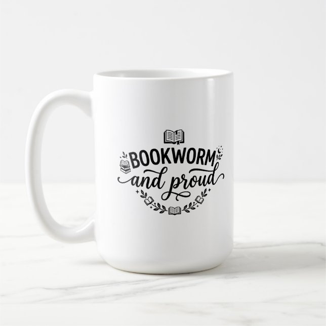 Klassisk mugg 15 oz stolt bokälskare citat design (Vänster)