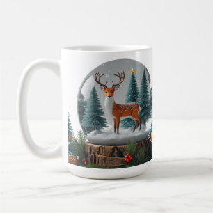 Klassisk Mugg 15 oz Woodland jul Snö Globe