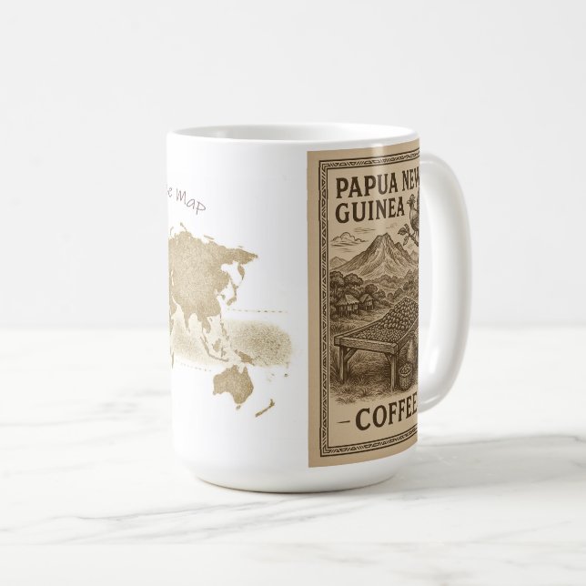 Klassisk mugg, 325 ml - Kaffe & Papua Nya Guinea Kaffemugg (Framsida höger)