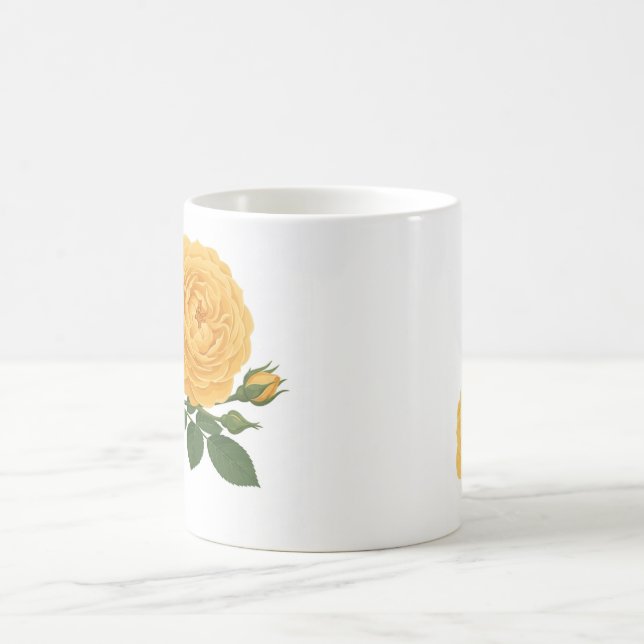 Klassisk mugg— Blommig serie gul ros mugg (Center)