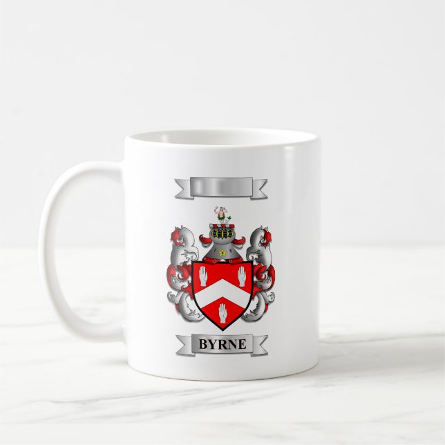 Klassisk mugg Byrne efternamn och sköld (Vänster)