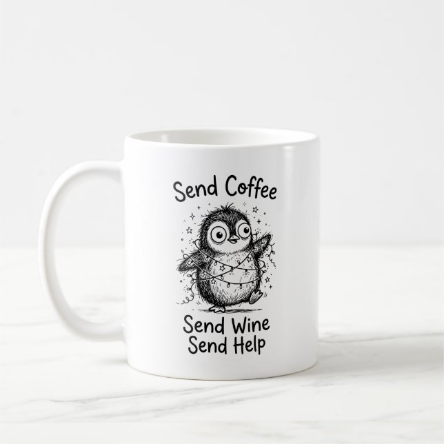 Klassisk Mugg Grinig Pingvin Kaffeälskare (Vänster)