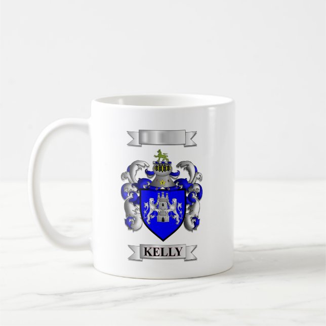 Klassisk mugg Kelly efternamn och sköld (Vänster)
