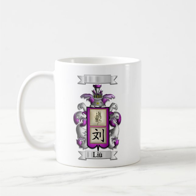Klassisk mugg Liu efternamn och sköld (Vänster)