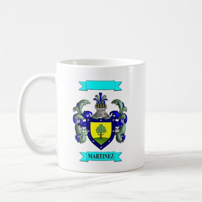Klassisk mugg Martinez Efternamn Och Sköld (Vänster)
