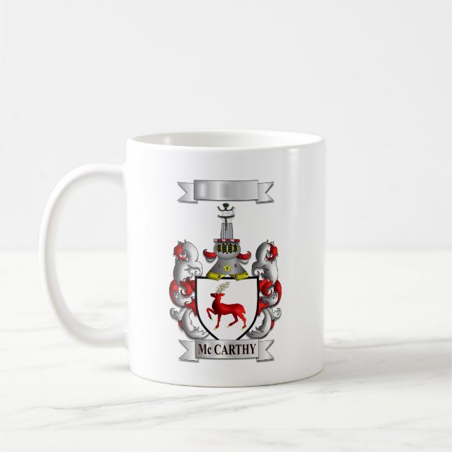Klassisk mugg McCarthy Efternamn Och Sköld (Vänster)