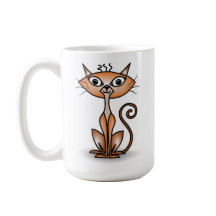 Klassisk mugg med galen orange katt 