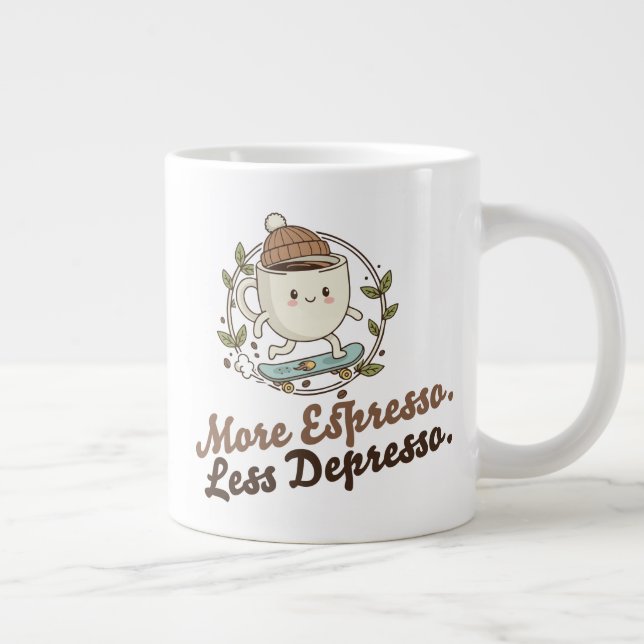 Klassisk mugg - Mer espresso. Mindre depresso. Jumbo Mugg (Höger)