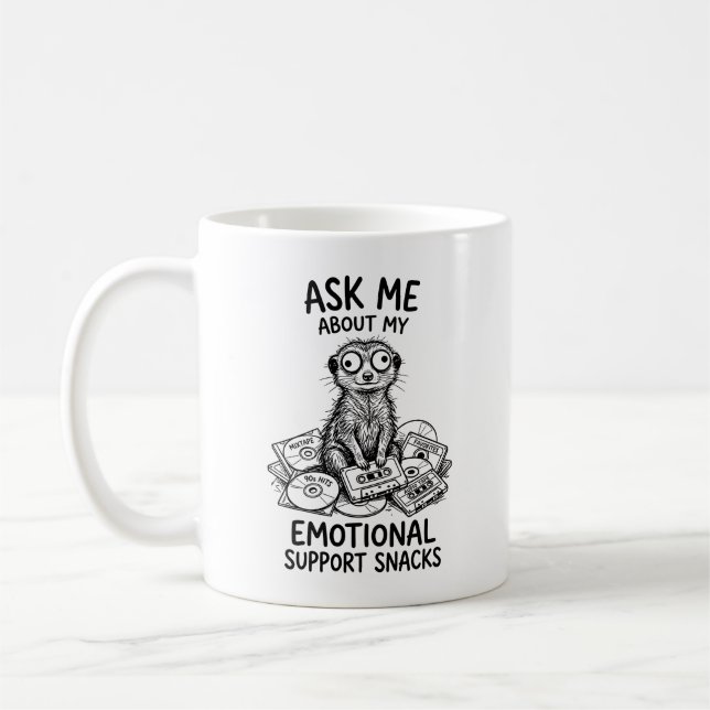 Klassisk mugg Moody Meerkat Humor Citat (Vänster)