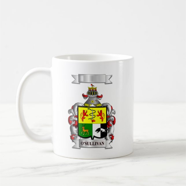 Klassisk Mugg O'Sullivan Efternamn Och Sköld (Vänster)