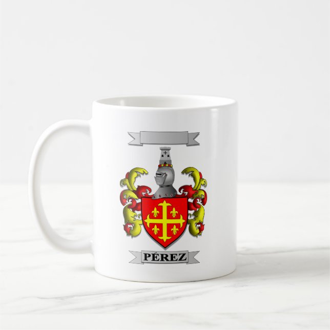 Klassisk mugg Perez efternamn och sköld (Vänster)