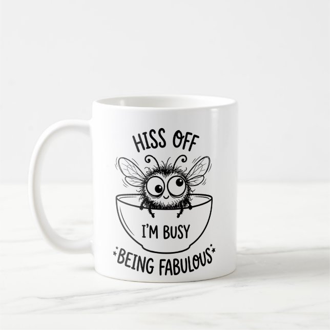 Klassisk mugg | Rolig Hiss-pun konstnärlig design (Vänster)
