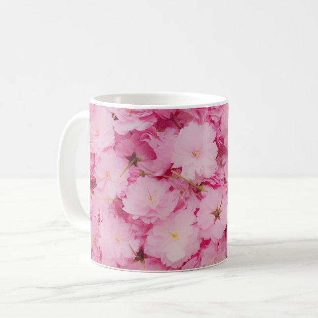 Klassisk mugg Rosa körsbärsblom Floral Botanisk (Framsida vänster)