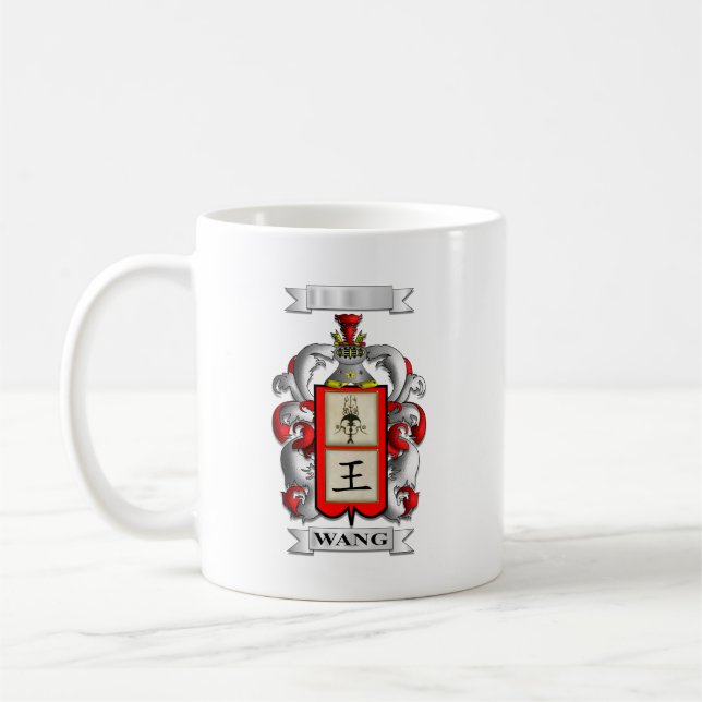 Klassisk mugg Wang efternamn och sköld (Vänster)