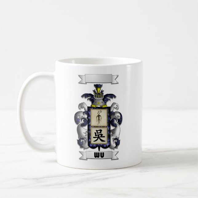 Klassisk mugg Wu efternamn och sköld (Vänster)