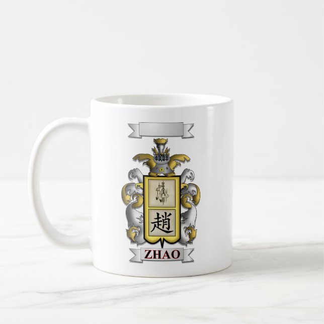 Klassisk mugg Zhao efternamn och sköld (Vänster)