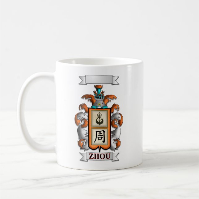 Klassisk mugg Zhou-släktnamn och sköld (Vänster)