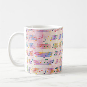 Klassisk Multifärgad Music Note Classic Kaffemugg