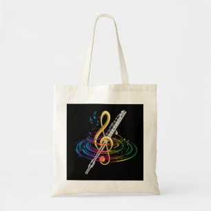 Klassisk Music Treble Clef Flutist Gift Flute Pul Tygkasse
