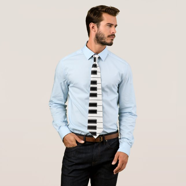 Klassisk musik Piano Nycklar Satin Neck Tie Slips (In Situ)