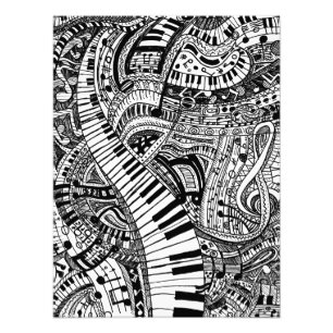 Klassisk musikklotter med pianotangentbord fototryck