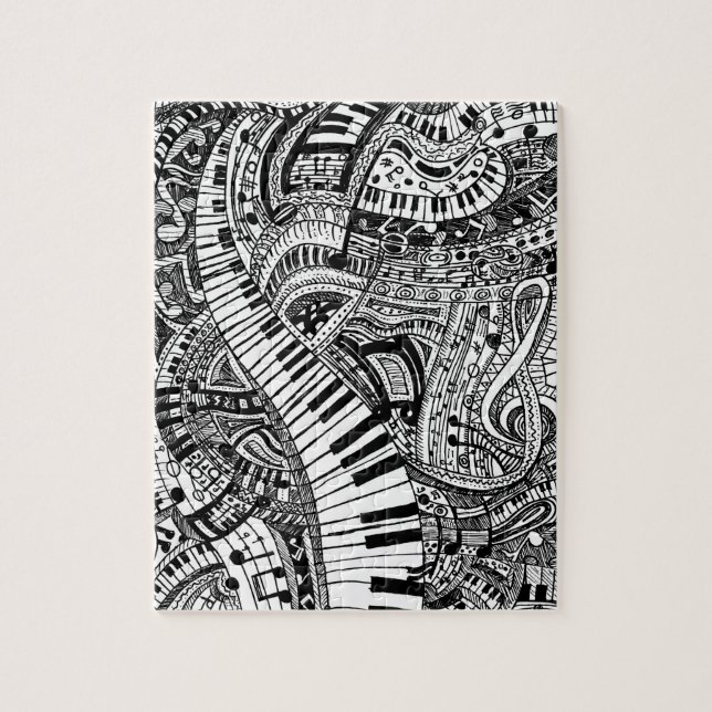 Klassisk musikklotter med pianotangentbord pussel (Vertikal)